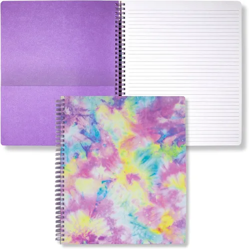 Miniatura 19 de Steel Mill & Co - Cuaderno de espiral grande con rayas universitarias, 11" x 9.5", tapa dura y 160 páginas forradas, diseño floral rosa