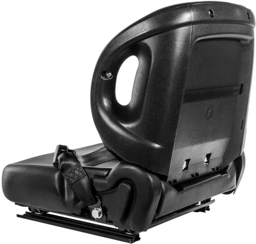 Miniatura 4 de Stark USA Asiento universal de repuesto para montacargas mecánico con suspensión de asiento ajustable, Clark Cat Toyota, asiento curvado