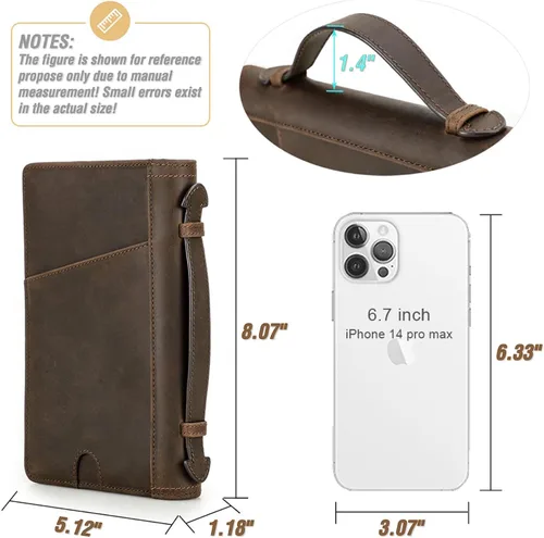 Miniatura 4 de Funda de cuero de grano superior para pasaporte de viaje para hombre y mujer, hecha a mano para 4 pasaportes y múltiples tarjetas, bloqueo RFID