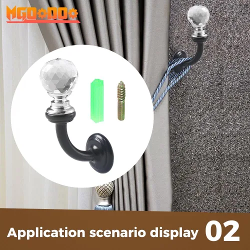 Miniatura 5 de Ganchos pequeños de cristal para montar en la pared, 2.87 x 1.46 pulgadas, soporte decorativo para toallas con tornillo para mascarilla, sombrero