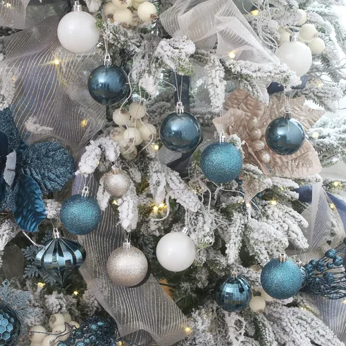 Miniatura 30 de Sea Team Paquete de 41 adornos de bolas de Navidad con cuerdas, bolas de tamaño mediano de 2.36 pulgadas, bombillas de Navidad de plástico Menta