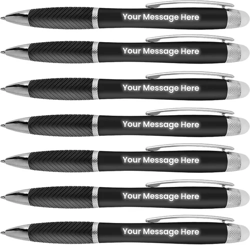 Miniatura 8 de Bolígrafos personalizados, paquete de 100 unidades, grabado láser sin granel, bolígrafo de 3 pulgadas, lápiz óptico y área personalizada con luz
