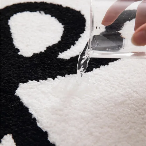 Miniatura 8 de Tapete de baño festoneado negro de 26 x 18 pulgadas, tapetes de baño suaves y absorbentes, lavables a máquina, de microfibra, para bañeras, lavabos