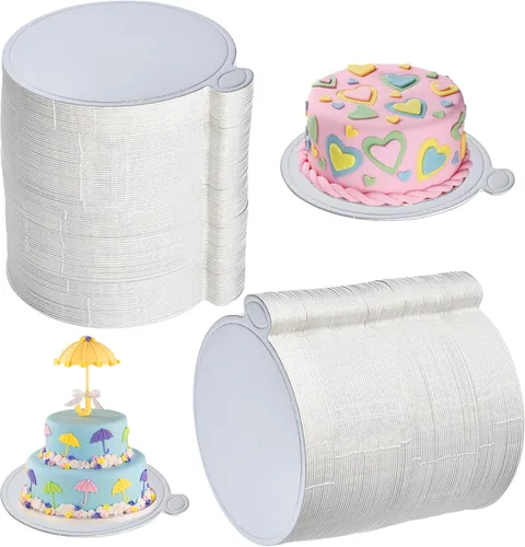 Miniatura 8 de 200 piezas de cartón dorado redondo, base de magdalena de mousse de 3.5 pulgadas, tablero de papel de postre para pasteles, platos de postre, base