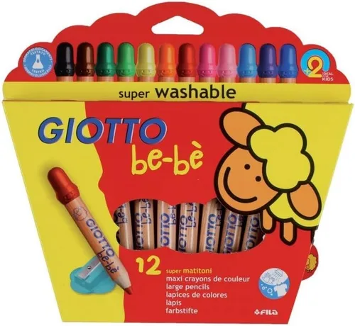 Miniatura 7 de GIOTTO be-bè Lápices y sacapuntas grandes paquete preescolar para niños pequeños, 36 lápices, colores surtidos, ideal para la escuela y el hogar