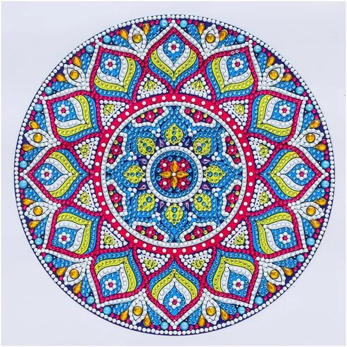 LUSandy Kit de pintura de diamantes de mandala colorido 5D para adultos, taladro parcial, pintura de diamantes de mandala luminosa con forma