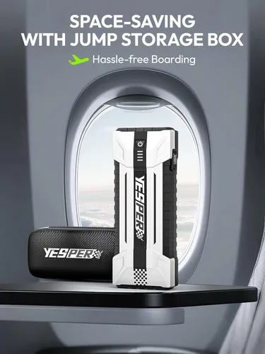 Miniatura 8 de YESPER Arrancador de batería portátil, caja de salto de 3000 A para automóvil de 12 V (hasta 10 L de gasolina/8 L motor diésel), cables de puente
