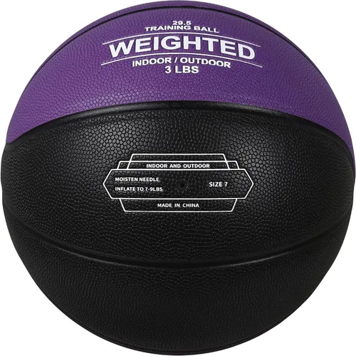 Miniatura 3 de Baloncesto de entrenamiento con peso de tamaño 6/7 (2.2/3/3.3 libras) – Baloncesto pesado para interiores y exteriores para driblar, pasar, rebotar