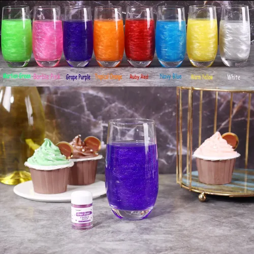 Miniatura 3 de Purpurina comestible oscura púrpura para cócteles, Sujoygar 4g Polvo de brillo comestible de grado alimenticio para Halloween, purpurina en polvo
