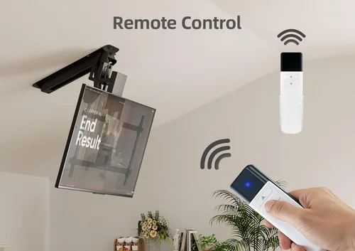 Miniatura 2 de CLAIKS Soporte eléctrico para TV de techo – Soporte eléctrico motorizado abatible con control remoto, pantallas planas y curvas de 32 a 70 pulgadas
