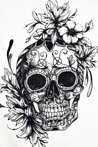 Miniatura 2 de ICC Tapices de calavera en blanco y negro, tapiz psicodélico para colgar en la pared, hippie, hippie, hippie, bohemio, para dormitorio