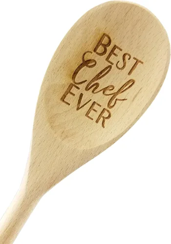 Miniatura 4 de Wedding Collectibles Made With Love - Cuchara de madera (14 pulgadas de largo) accesorio de cocina grabado Madera de haya suave y natural