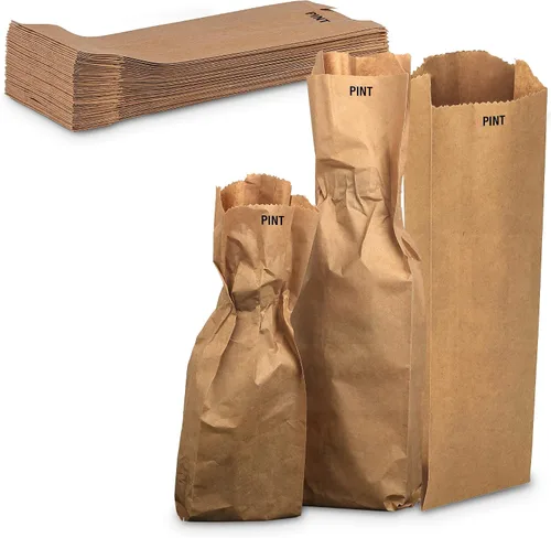 Miniatura 10 de MT Products Bolsas de vino Kraft de 3.75 x 2.25 x 11.5 pulgadas, bolsas de papel desechables para regalo, paquete de 1000