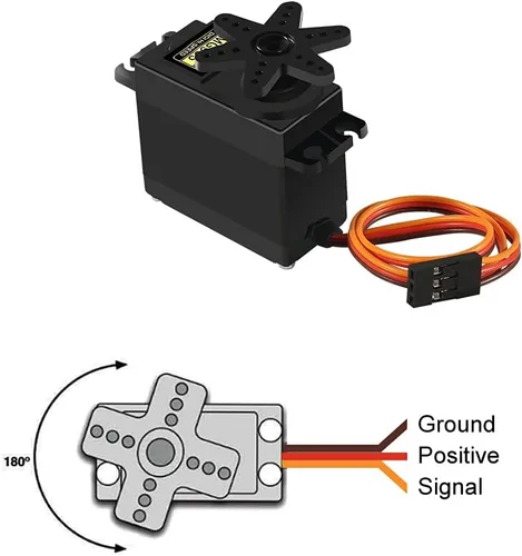 Miniatura 3 de 4 piezas MG995 RC Servo Moto Metal Gear Servo de alta velocidad Motor servo digital compatible con coche inteligente robot, barco, helicóptero RC