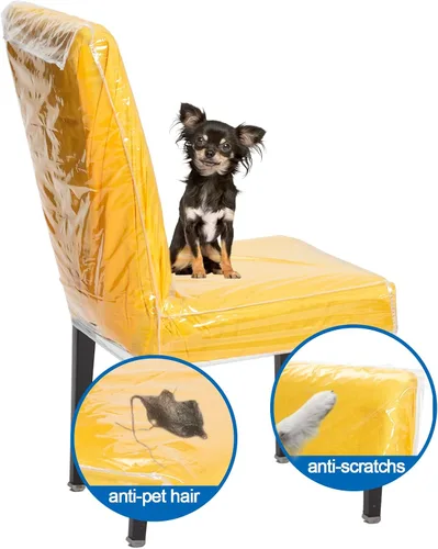 Miniatura 2 de Funda de plástico para silla de comedor de 21 x 20 pulgadas, protector de asiento libre de arañazos de gatos y perros, manchas, protectores