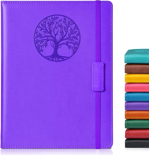 Miniatura 25 de Biuwory Cuaderno diario con líneas para mujeres y hombres, 256 páginas, tamaño A5, de cuero de tapa dura para escribir, viajes, negocios, trabajo