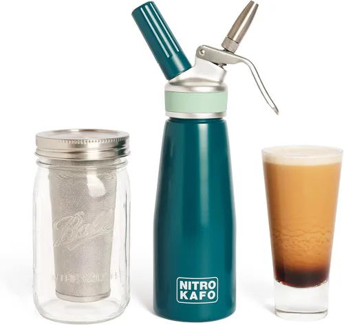 Cafetera Nitro prémium de 0.5 L, cafetera de aluminio nitro con boquilla difusora nitro y jarra de preparación fría para hacer nitro cerveza fría, 1