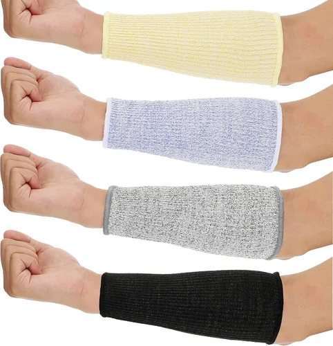 Neer 4 pares de mangas protectoras para brazos para piel fina, anticortes, resistentes a las quemaduras, funda para antebrazo para construcción de