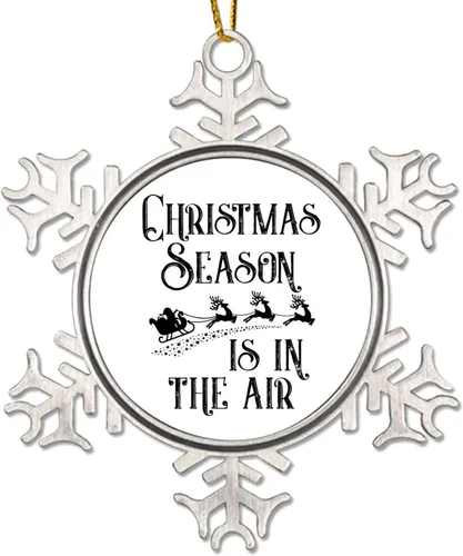 Miniatura 11 de Adornos decorativos para colgar en la temporada de Navidad con citas divertidas de Navidad, adornos de copo de nieve de metal, regalo de Navidad
