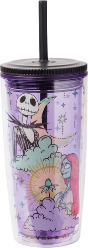 Miniatura 12 de Silver Buffalo Care Bears - Vaso alto de plástico iridiscente con diseño de estrellas arcoíris con tapa y pajilla, 20 onzas Care Bears iridiscentes