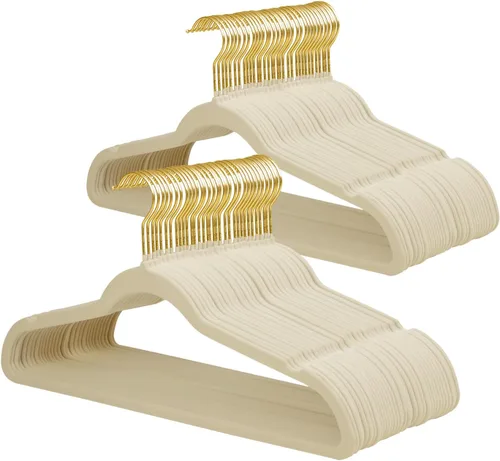 Miniatura 11 de ManGotree Perchas de terciopelo para abrigos, perchas antideslizantes de fieltro para trajes, colgador de ropa ultradelgado que ahorra espacio