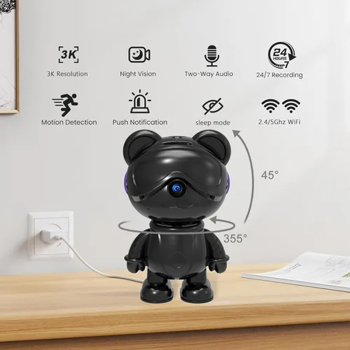 Miniatura 5 de Cámara de seguridad interior 3K 5MP para el hogar - Lindo monitor de bebé y cámara para mascotas, WiFi 2.4/5G, detección de humanos y mascotas