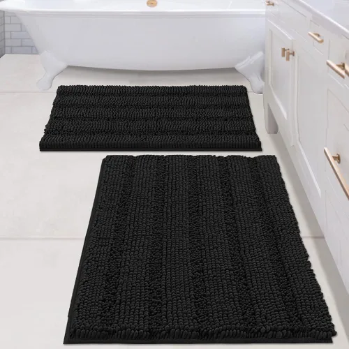 Miniatura 200 de H.VERSAILTEX - Alfombras de baño, juego de 2 piezas, alfombra de contorno para baño, juego de alfombras para inodoro, alfombra antideslizante