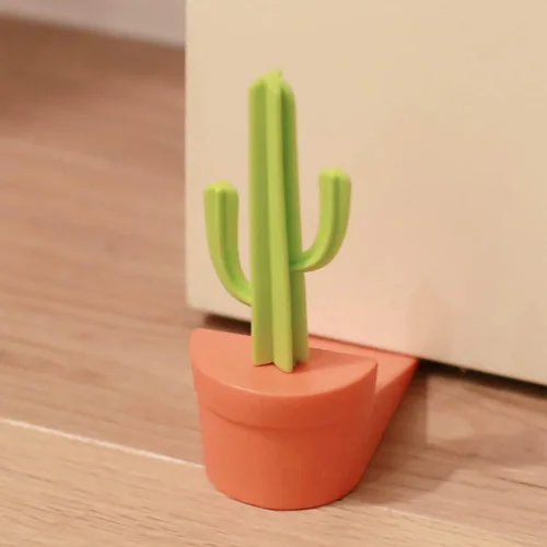 Miniatura 2 de WAYUTO Lindo tope de puerta de silicona decorativo Catus novedoso tope de puerta divertido tope de puerta de goma para el hogar, oficina