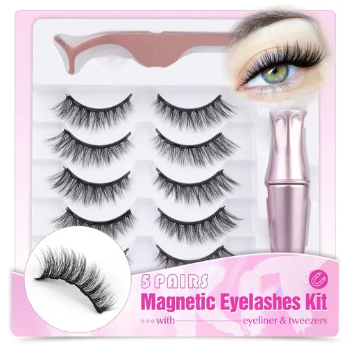 Miniatura 10 de Mavphnee - Pestañas postizas de aspecto natural, pestañas de ojo de gato, pestañas acentuadas, multicapas, pestañas postizas onduladas esponjosas