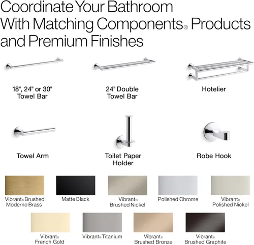 Miniatura 5 de Kohler 78374-BV Components® - Toallero de 30 pulgadas, bronce cepillado vibrante