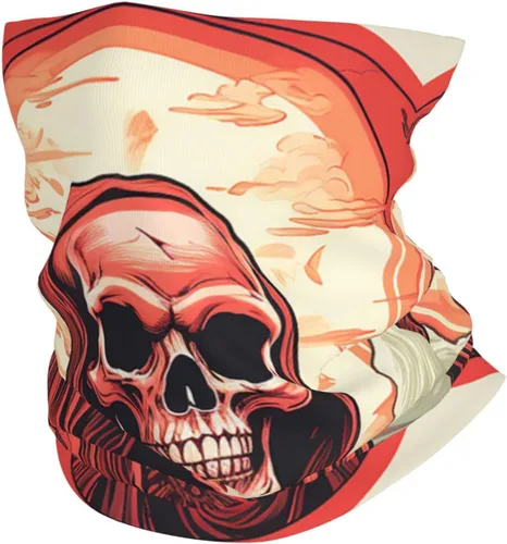 CASGTNZ skull angel grim reaper Death red Neck Gaiter Face Cover Balaclava Gaiter Mask for Men Women Bandana for Motorcycle Cycling Riding Skiing