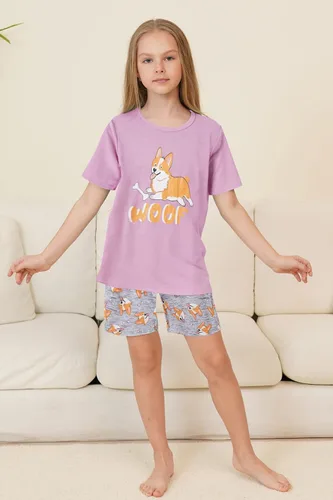 Miniatura 3 de Conjunto de pijama lindo de verano para niñas grandes, ropa de dormir estampada en forma de corazones a