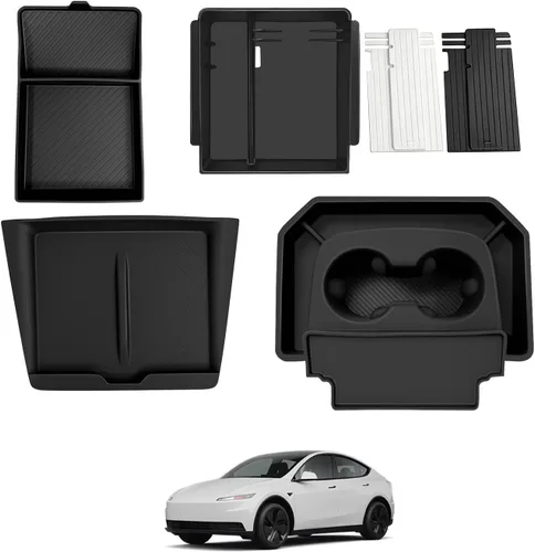 Miniatura 9 de BestEvMod Bandeja organizadora de consola central inferior compatible con Kia EV6 2022-2026, caja de almacenamiento de accesorios interiores