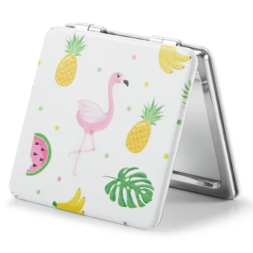 Miniatura 24 de Omiro - Espejo compacto, cuero PU clásico. Ampliación 1x/3x, ultra portátil para el bolsillo, ideal para bolsos y viajes (negro)