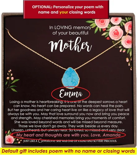 Miniatura 15 de Be Wished Regalos de condolencias por la pérdida de la madre, regalos conmemorativos llenos de oro para la pérdida de mamá, regalos de duelo, collar