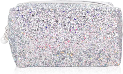 Miniatura 7 de RIAH FASHION Bolsa organizadora de embrague, bolsa organizadora de viaje, cosméticos, artículos de tocador, joyería, lindo bolso de lentejuelas