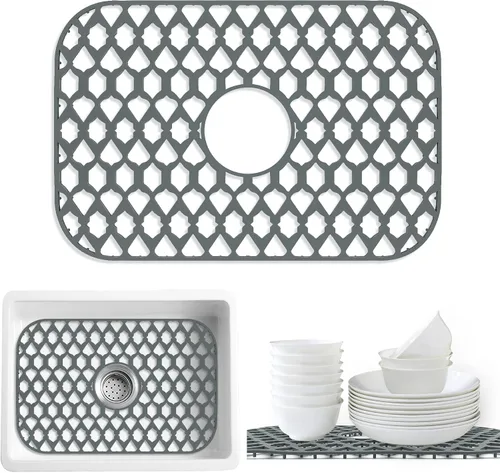 SAMSIER Alfombrillas protectoras de silicona para fregadero (13 x 11 y 14 x 12 y 16 x 12 y 18 x 16 y 19 x 14 y 21 x 16 y 22 x 13 y 25 x 16 y 26 x 14