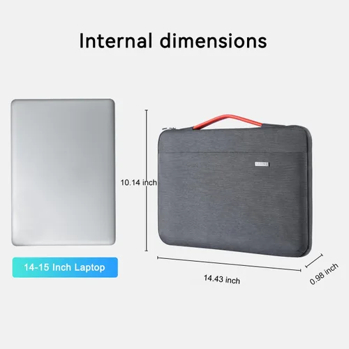 Miniatura 6 de LANDICI Funda para Laptop de 360° de 14 15 Pulgadas Compatible con MacBook Air 15 M2/M3/M4 2022-2025, MacBook Pro 15, Hp Chromebook 14, Bolsa Gris