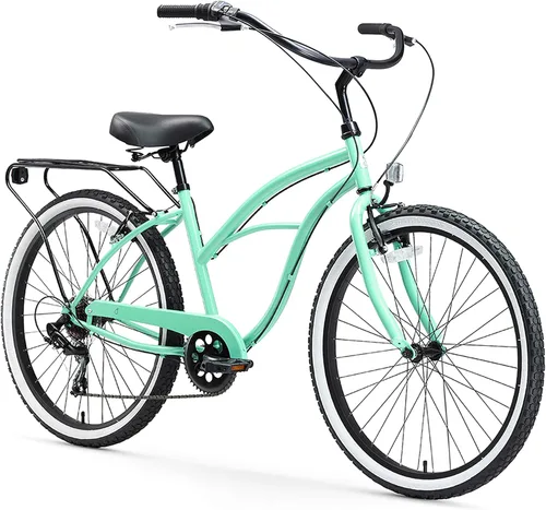 Miniatura 9 de sixthreezero Around The Block - Bicicleta de playa para mujer Azul verde azulado con asiento negro/puños