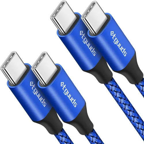 Miniatura 10 de etguuds Cable USB C a USB C blanco de 1 pie, paquete de 2 cables USBC a USBC de 60 W, cable de carga tipo C a C, cable de carga rápida para iPhone