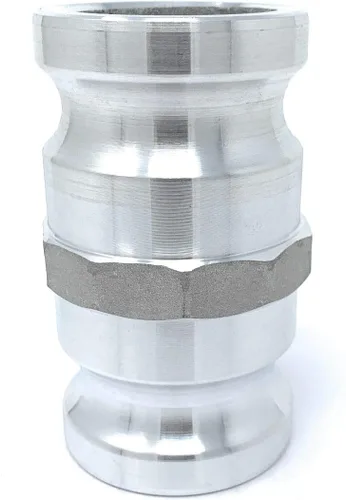 Miniatura 2 de Gloxco Adaptador de aluminio tipo AA de leva y carrete de ranura, 2" Camlock macho x 2" Camlock macho (CAM-20-AA-AL)