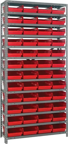 Miniatura 192 de Quantum QSBU-245BK Heavy Duty Shelving Unit with (7) Shelves and (24) QUS245 Black Bins for Garage Warehouse Storage Distribution 400 lb Load
