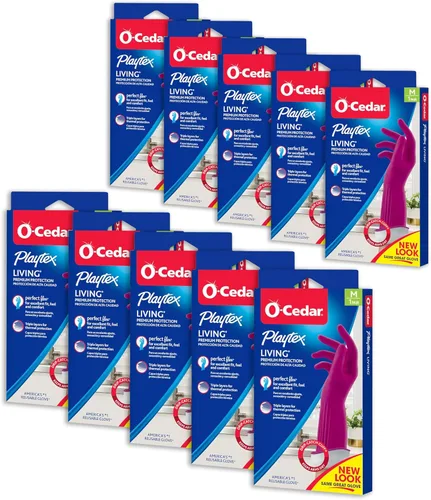 Miniatura 10 de Guantes de limpieza de goma reutilizables Playtex Living (Medianos, 12 pares), guantes reutilizables para el hogar con protección premium