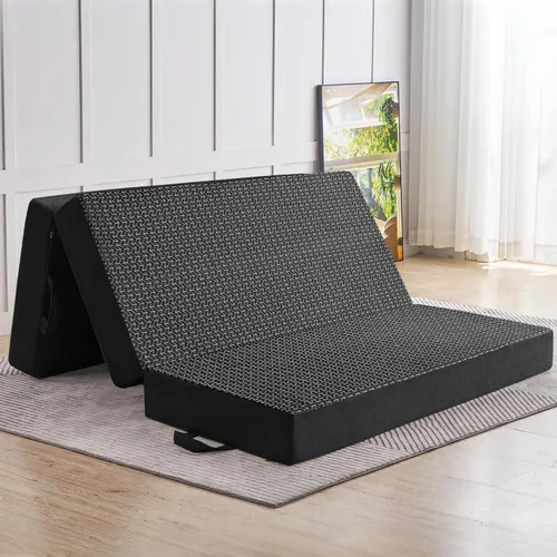 Miniatura 10 de Colchón Plegable Tamaño Individual, Espuma Viscoelástica de 6 Pulgadas Tri Portátil Trifold Colchón Topper Individual con Funda Transpirable