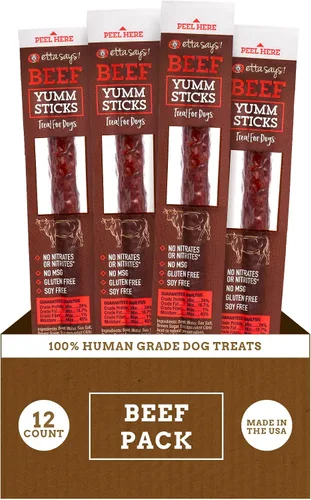 Miniatura 15 de etta says! Yumm Sticks - Golosinas de carne seca real para perros, carne seca de res, pollo, cerdo y pavo, grado humano, fabricadas en los Estados