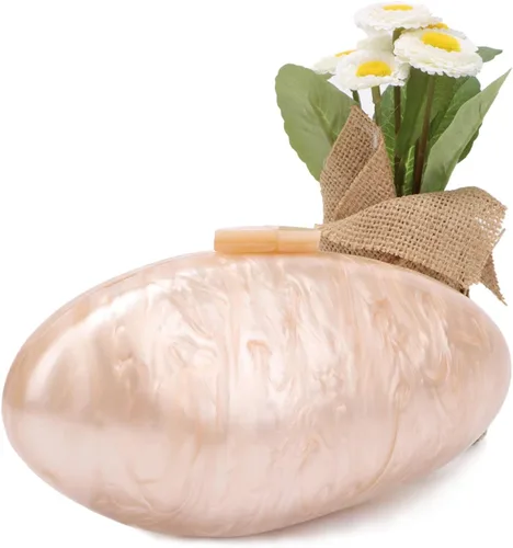 Miniatura 8 de KUANG! Bolsos de noche para mujer, de acrílico, con forma de mejillón, bolso cruzado de hombro, bolso cruzado de cadena para fiesta de boda