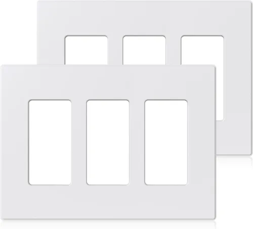 Miniatura 23 de ELEGRP Placas decorativas de pared de 3 segmentos sin tornillos, cubierta de placa frontal termoplástica irrompible para interruptor de toma