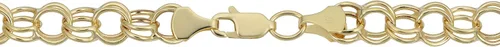 Miniatura 2 de Pulsera con dije de oro amarillo de 10 quilates de 0.264in (7 u 8 pulgadas), Oro amarillo, Sin gemas.