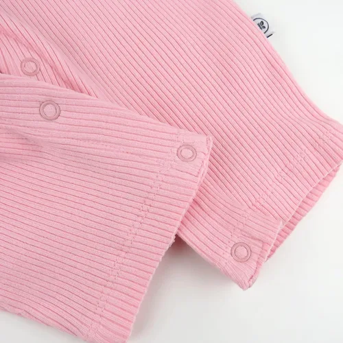 Miniatura 4 de HonestBaby Mameluco acanalado de algodón orgánico de 2 piezas con diadema para bebé