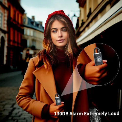 Miniatura 5 de Llavero de alarma de seguridad personal recargable para mujeres, llavero de autodefensa con luz estroboscópica y sirena de 130 dB que ayuda a